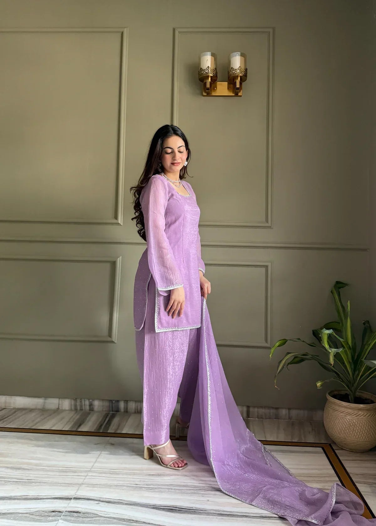 Elegant Cotton Blend 3 Piece Kurta Set with Designer Dupatta