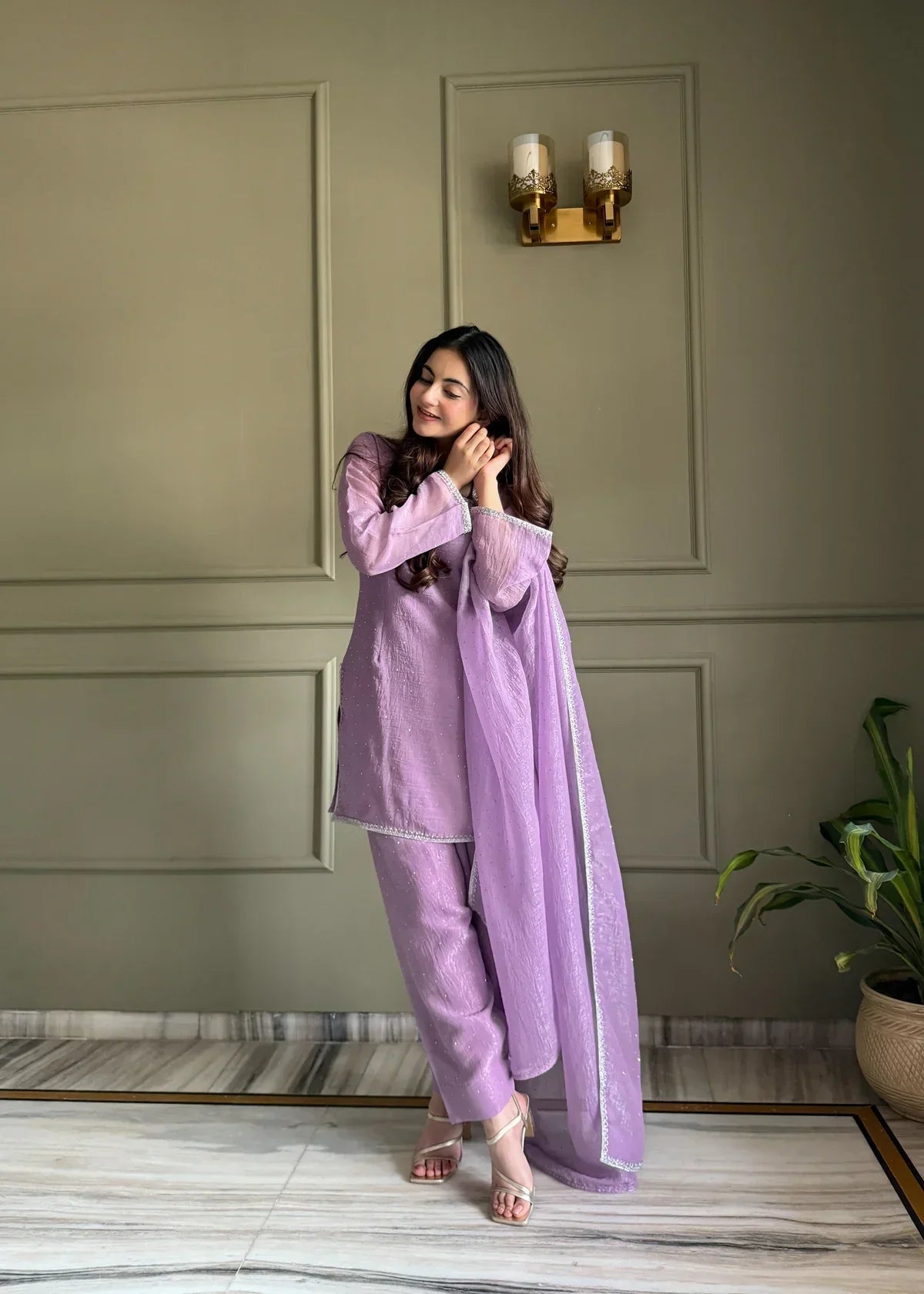 Elegant Cotton Blend 3 Piece Kurta Set with Designer Dupatta