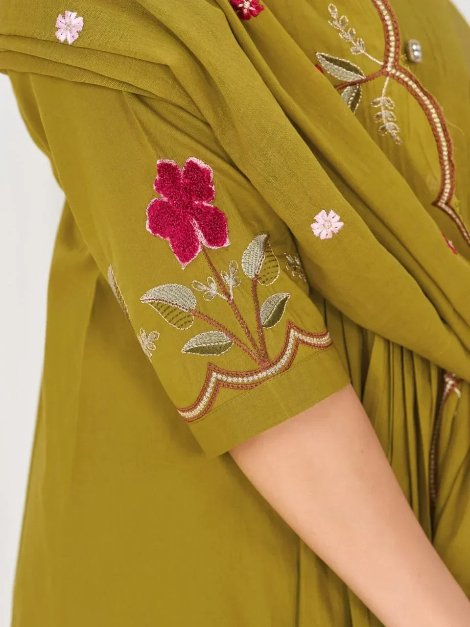 Elegant Cotton Blend 3 Piece Kurta Set with Designer Dupatta